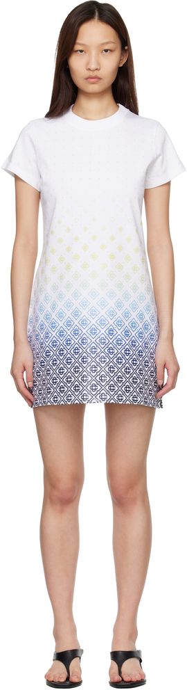 Casablanca Casablanca White Gradient Monogram T‑Shirt Minidress