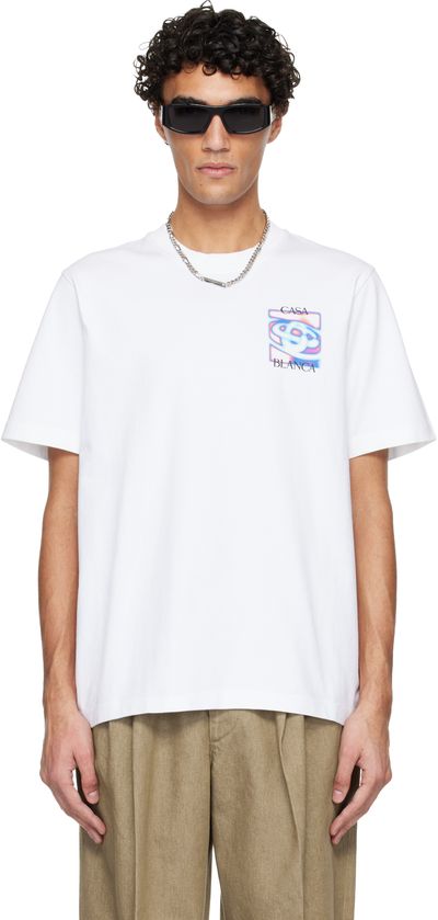 Casablanca Casablanca White Heat Map Logo Short Sleeve T‑shirt