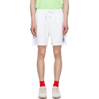 Casablanca Casablanca White Hotel Emblem Embroidery Patch Sweat Shorts