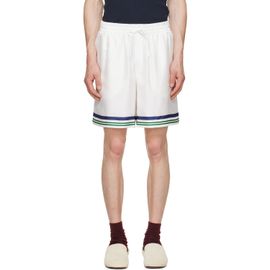 Casablanca Casablanca White Hotel Emblem Silk Shorts