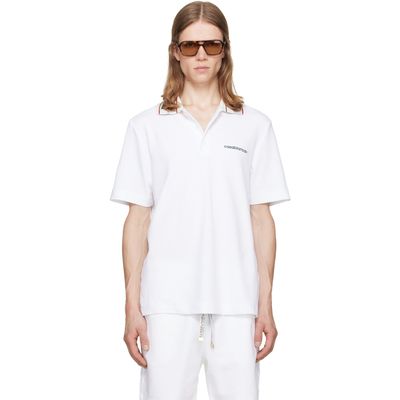 Casablanca Casablanca White Laurel Pique Short Sleeve Polo
