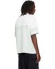 Casablanca Casablanca White Linen Floral Stripe Sporty Short Sleeve Shirt - 3