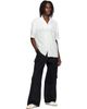 Casablanca Casablanca White Linen Floral Stripe Sporty Short Sleeve Shirt - 4