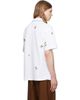 Casablanca Casablanca White Quartered Zip Embroidered Polo - 3