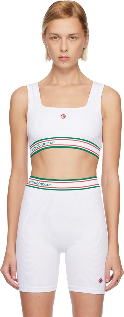 Casablanca Casablanca White Seamless Sport Bra