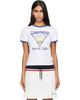 Casablanca Casablanca White 'Tennis Club' Cropped Ringer Short Sleeve T‑shirt - 1