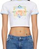 Casablanca Casablanca White Tennis Landscape Ringer Baby T‑Shirt - 1
