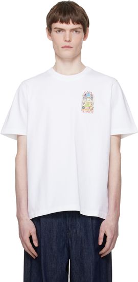 Casablanca Casablanca White Tennis Landscape Short Sleeve T‑shirt