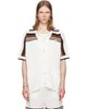 Casablanca Casablanca White Tennis Stripe Crochet Short Sleeve Shirt - 1
