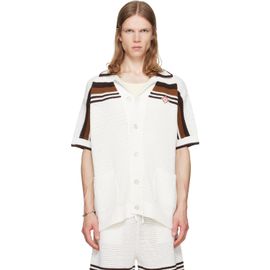Casablanca Casablanca White Tennis Stripe Crochet Short Sleeve Shirt