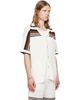 Casablanca Casablanca White Tennis Stripe Crochet Short Sleeve Shirt - 2