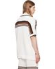 Casablanca Casablanca White Tennis Stripe Crochet Short Sleeve Shirt - 3