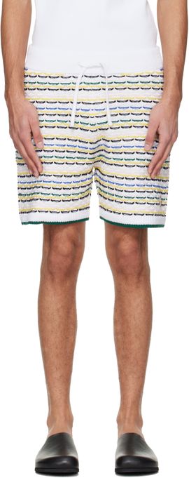 Casablanca Casablanca White Tuck Stitch Shorts