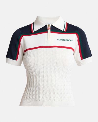 Casablanca Knit Tennis Short-Sleeve Polo Shirt