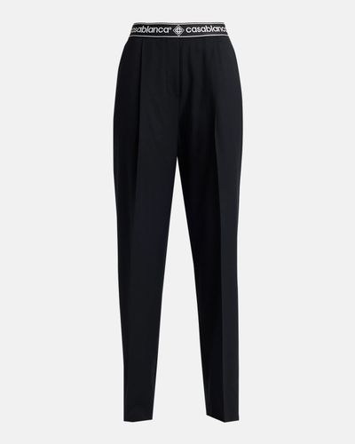 Casablanca Logo-Tape Tailored Wool Trousers