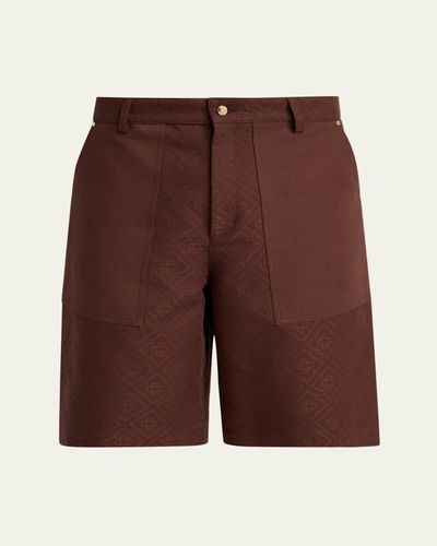 Casablanca Men's Monogram Cotton Canvas Shorts