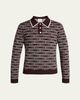 Casablanca Men's Wool Knit Logo Long-Sleeve Polo Shirt - 1