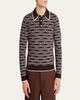 Casablanca Men's Wool Knit Logo Long-Sleeve Polo Shirt - 4