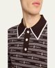 Casablanca Men's Wool Knit Logo Long-Sleeve Polo Shirt - 5