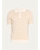 Casablanca Men's Wool Monogram Stripe Knit Polo Shirt - 1