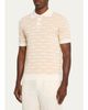 Casablanca Men's Wool Monogram Stripe Knit Polo Shirt - 4