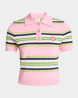 CASABLANCA Stripe Fitted Polo Shirt