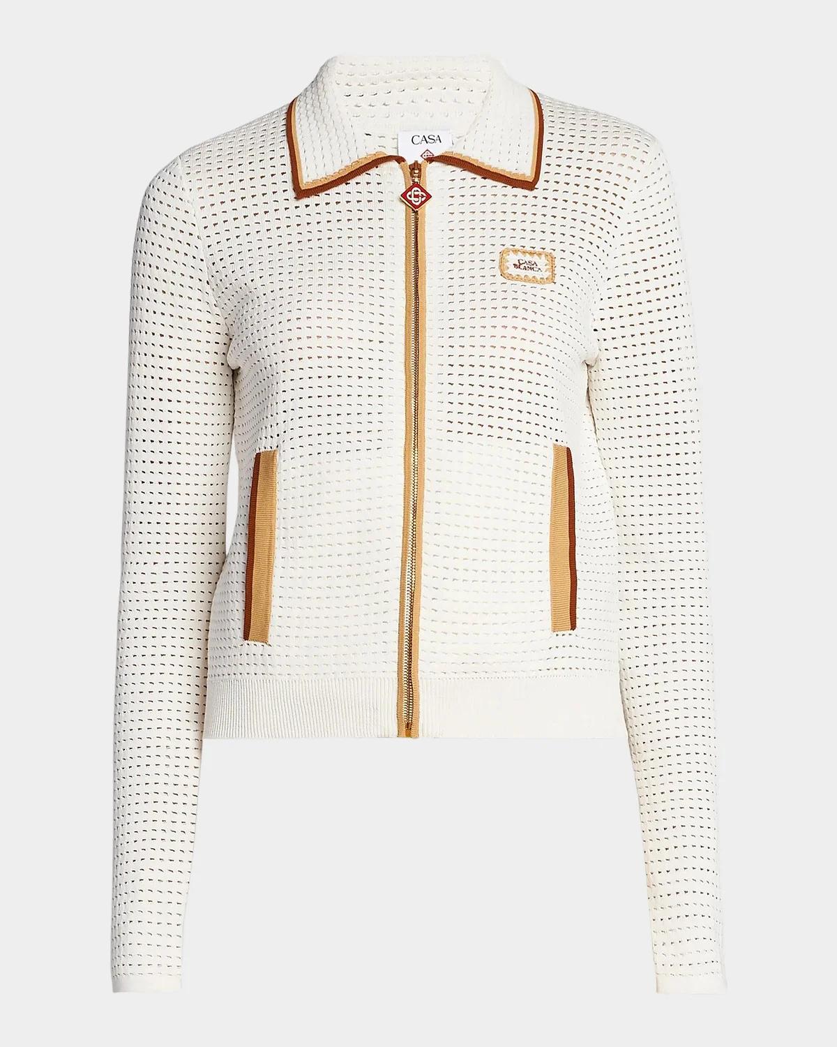Casablanca Tuck-Stitch Cotton Jacket