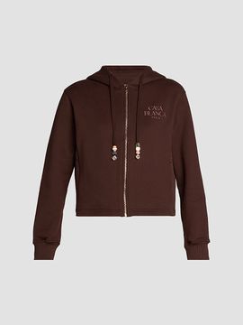 Casablanca Women's Cotton-Cashmere Crop Hoodie
