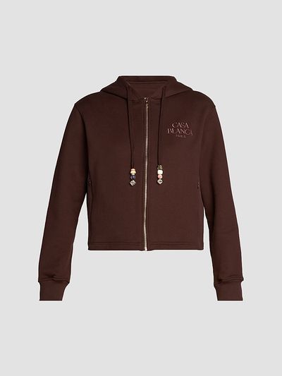 Casablanca Women's Cotton-Cashmere Crop Hoodie