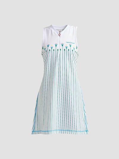 Casablanca Women's Floral Stripe Tennis Mini Dress