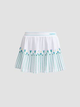 Casablanca Women's Floral Stripe Tennis Mini Skirt