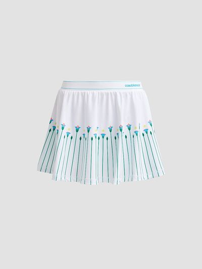 Casablanca Women's Floral Stripe Tennis Mini Skirt