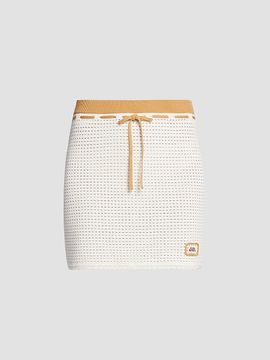 Casablanca Women's Perforated-Cotton Knit Drawstring Miniskirt