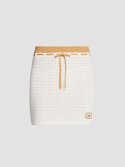 Casablanca Women's Perforated-Cotton Knit Drawstring Miniskirt