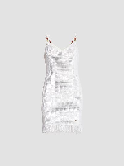 Casablanca Women's Perforated Cotton-Blend Knit Fringe Minidress