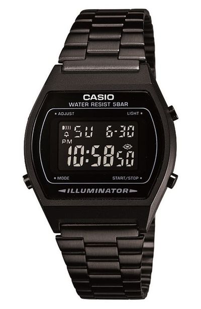 CASIO CASIO Vintage Black Digital Bracelet Watch, 38.9mm x 35mm 