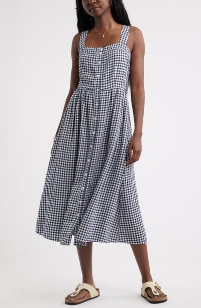 caslon(r) caslon(r) Checkered Button Front Midi Dress