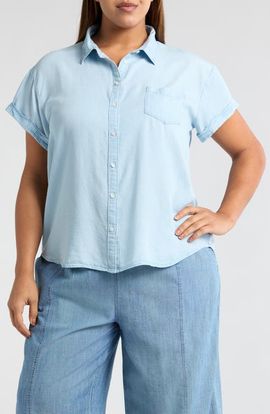 caslon(r) caslon(r) Cotton Chambray Camp Shirt
