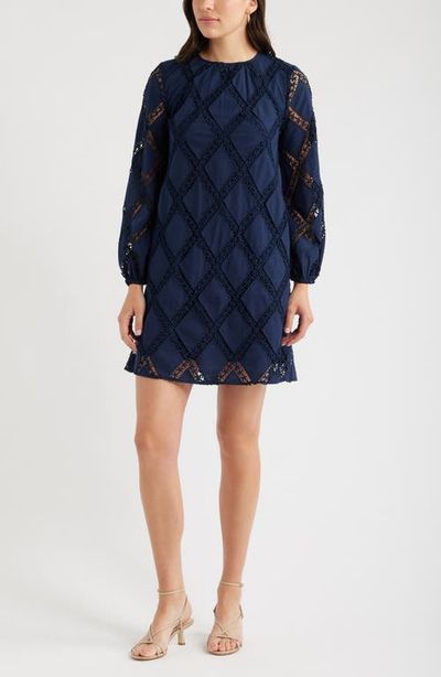 caslon(r) caslon(r) Lace Lattice Bracelet Length Cotton Dress