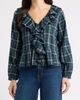 caslon(r) caslon(r) Plaid Ruffled Front Popover Top - 1
