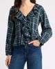 caslon(r) caslon(r) Plaid Ruffled Front Popover Top - 2