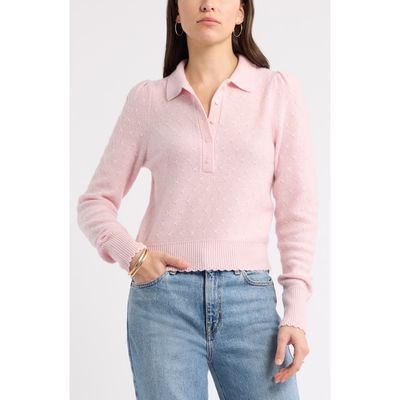 caslon(r) caslon(r) Puff Shoulder Wool & Cashmere Polo Sweater