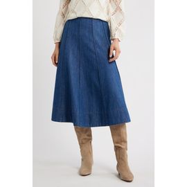 caslon(r) caslon(r) Seamed A-Line Denim Midi Skirt