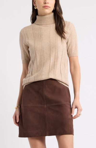 caslon(r) caslon(r) Wool & Cashmere Short Sleeve Turtleneck Sweater