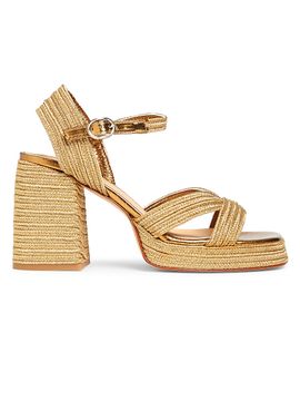 Castañer Women's Valle 100MM Woven Block-Heel Sandals