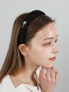 CATTLINE Antic Tweed HairBand (Black Gold)