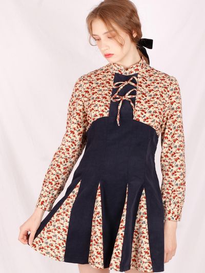 CATTLINE corduroy onepiece navy