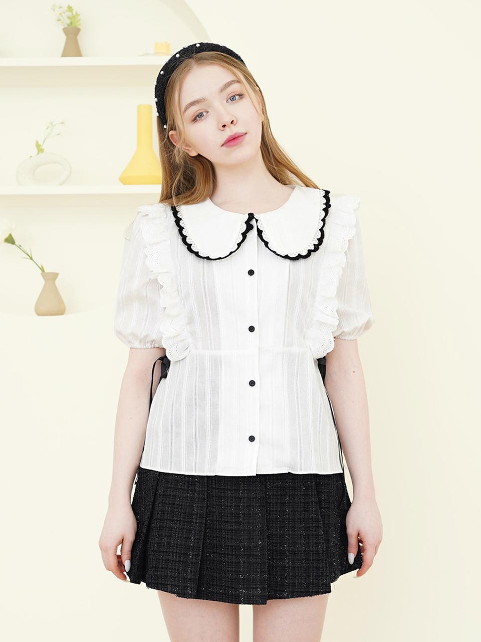 CATTLINE cotton volumetric blouse