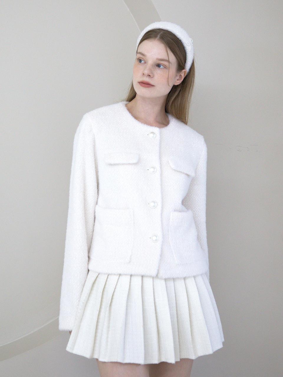 CATTLINE Feminine Pearl Fur Jacket