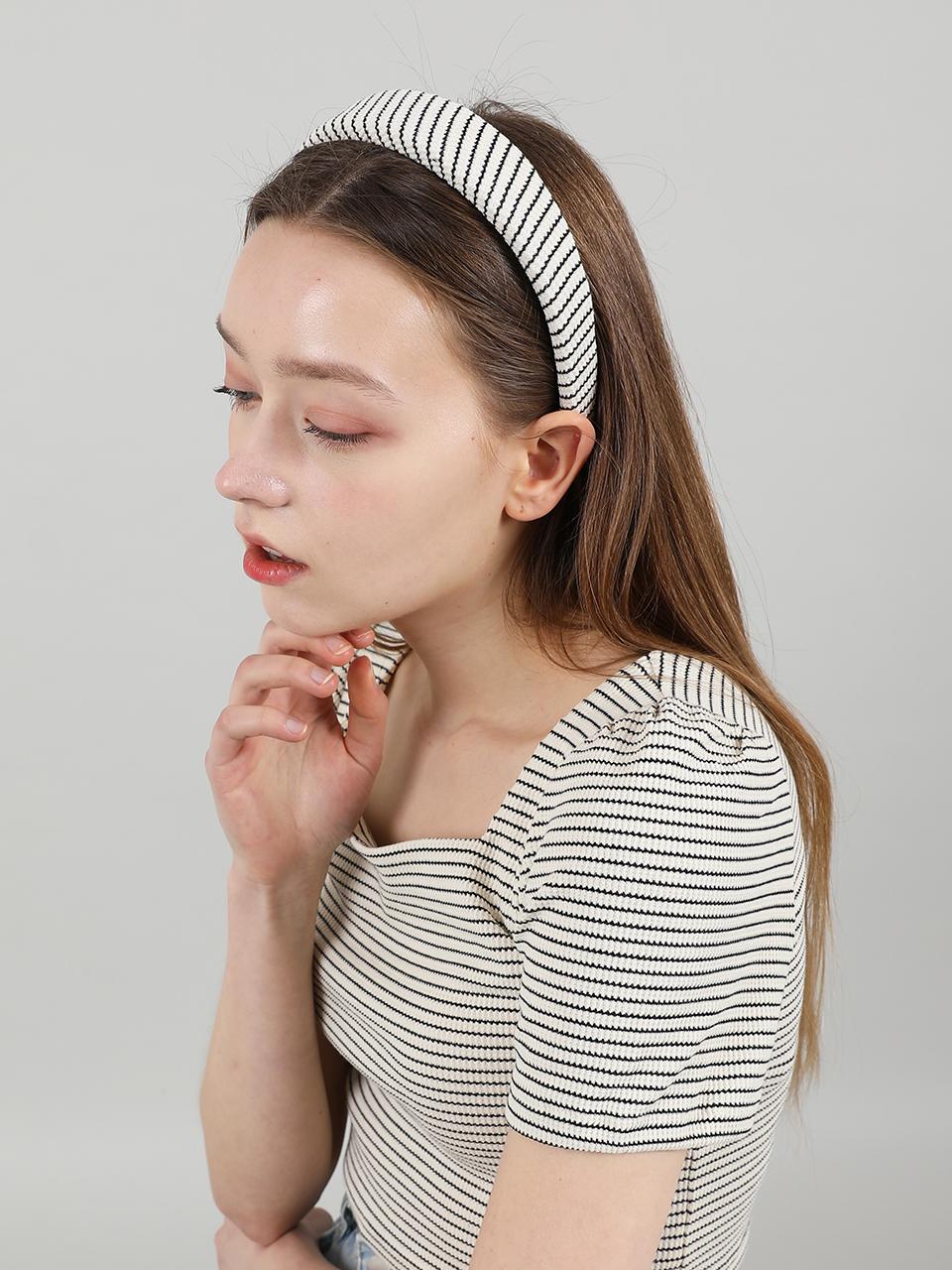 CATTLINE Modern Stripe HairBand (White)